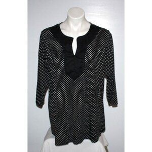 LAUREN RALPH LAUREN Plus Women's Black Polka Dot Top Size 2X